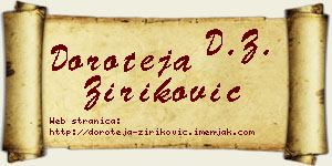 Doroteja Ziriković vizit kartica